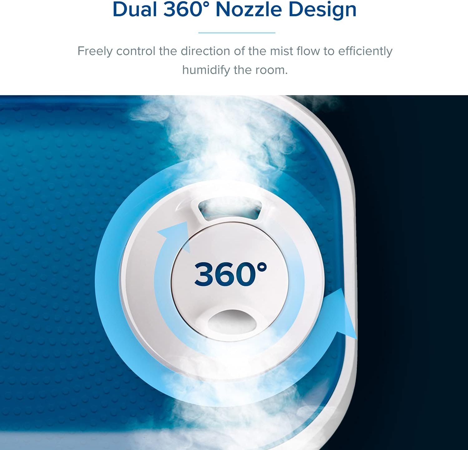 LEVOIT 4L Humidifiers for Bedroom Large Room Essential Oil Diffuser, Quiet Cool Mist for Home, Baby and Plants, Last up to 40Hours, Dual 360° Rotation Nozzles, Handle Design, Auto Shut Off, Blue