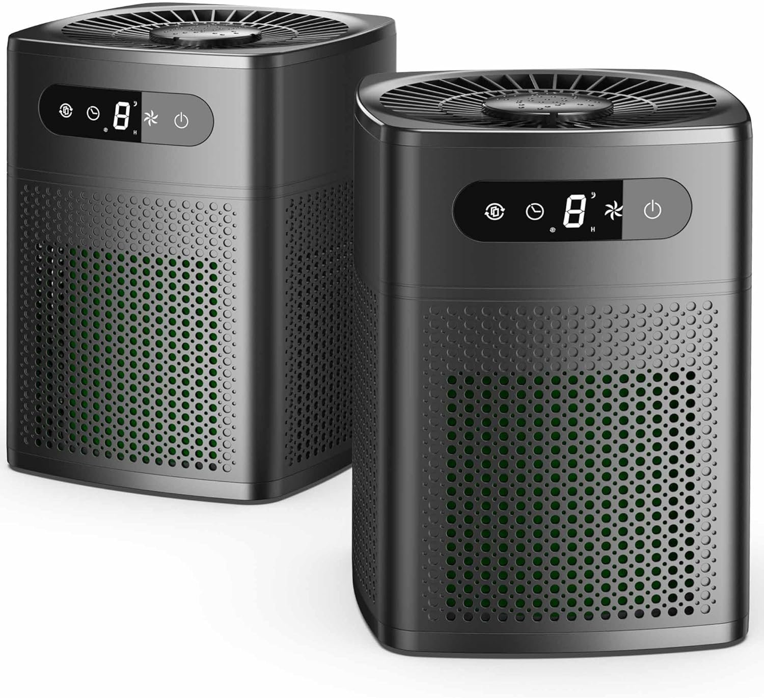 2 Pack Air Purifiers for Home Bedroom, H13 True HEPA Filter for Home large Room, Air Filter with Sleep Model, 24db Filtration System,Black