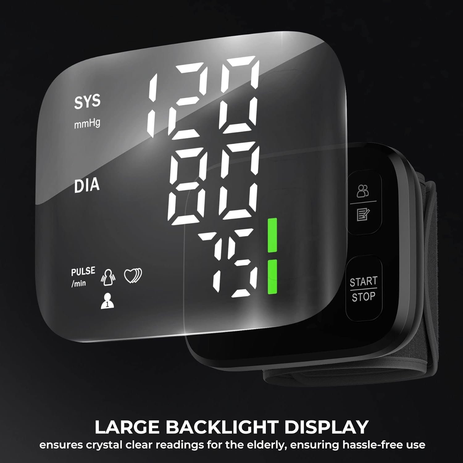Blood Pressure Monitors High Accuracy Blood Pressure Machine for Home Use Automatic Digital Health Monitoring with Large LED Display Adjustable BP Cuff 4.9-8.5, 120x2 Memory Classic