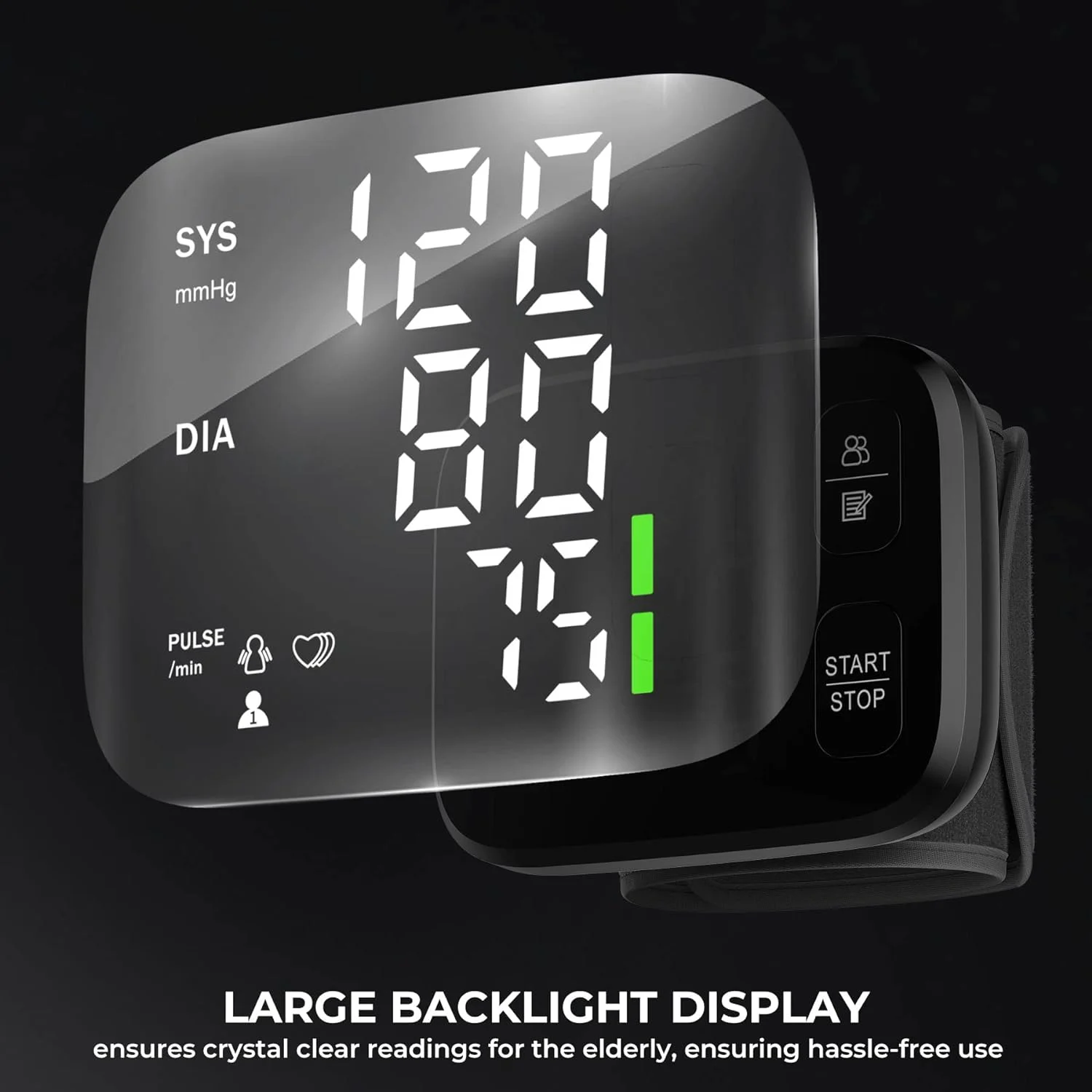 Blood Pressure Monitors High Accuracy Blood Pressure Machine for Home Use Automatic Digital Health Monitoring with Large LED Display Adjustable BP Cuff 4.9-8.5, 120x2 Memory Classic