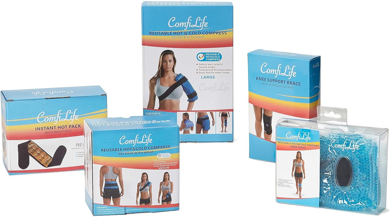 ComfiLife Knee Ice Pack with Wrap – Knee Brace – Reusable Hot  Cold Therapy Gel Pack – Adjustable Compression Support for Injuries, Knee Pain, Knee Surgery, Arthritis, Meniscus and More