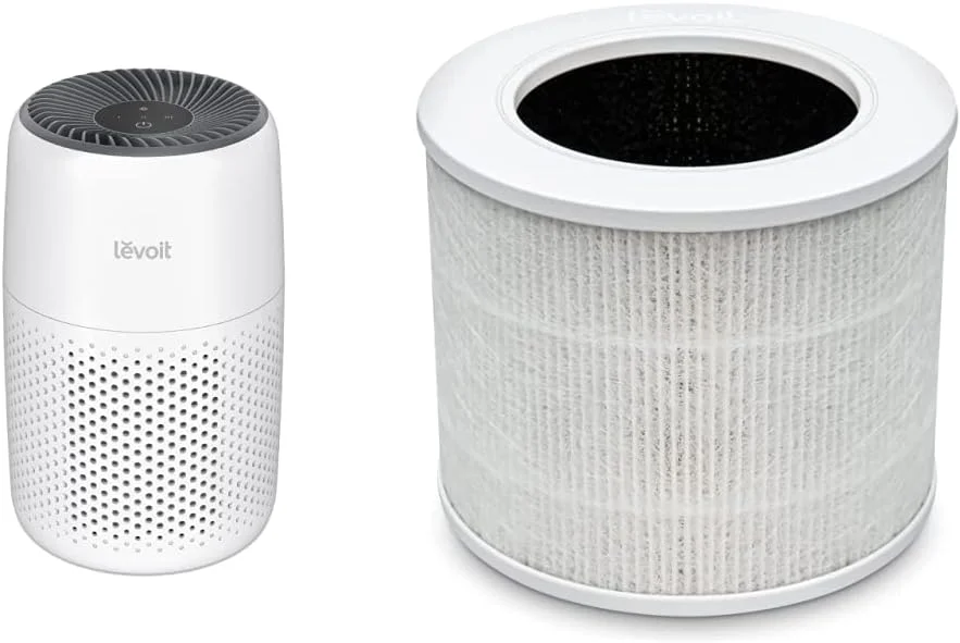 LEVOIT Air Purifiers for Bedroom Home, 3-in-1 Filter Cleaner with Fragrance Sponge for Better Sleep, Filters Smoke, Allergies, Pet Dander, Odor, Dust, Office, Desktop, Portable, Core Mini, White