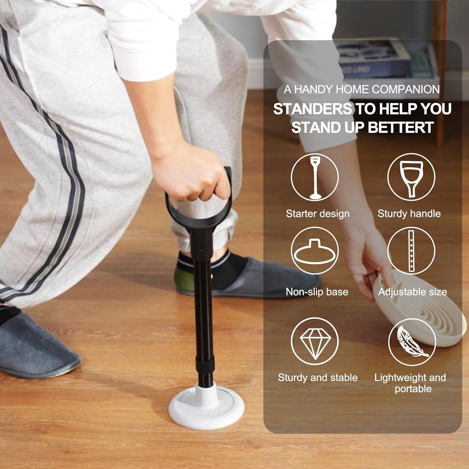 Leychves Mobility Tool Adjustable Standing Aid Device to Help Get Up from Floor Lift Assists for Elderly
