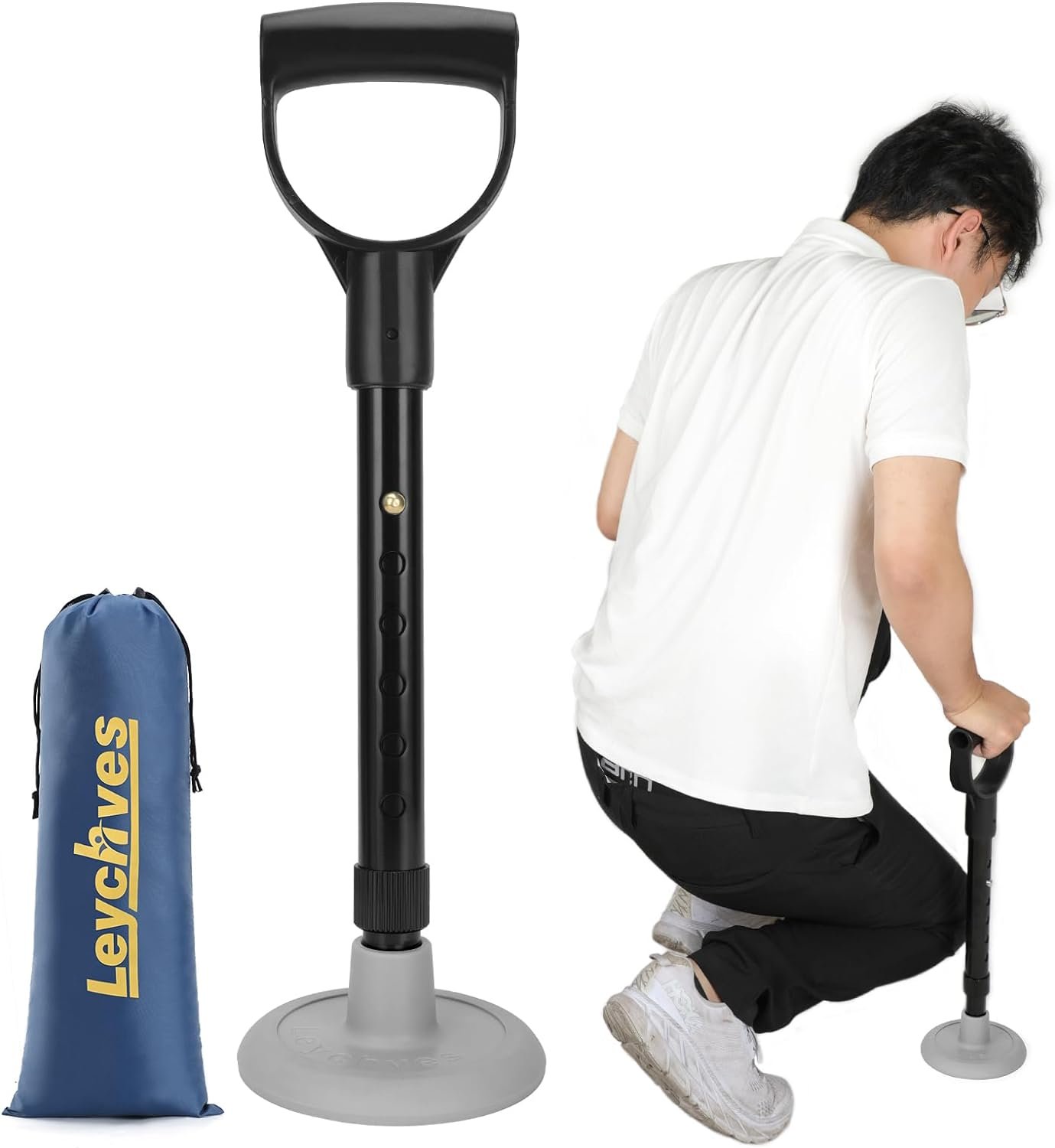 Leychves Mobility Tool Adjustable Standing Aid Device to Help Get Up from Floor Lift Assists for Elderly
