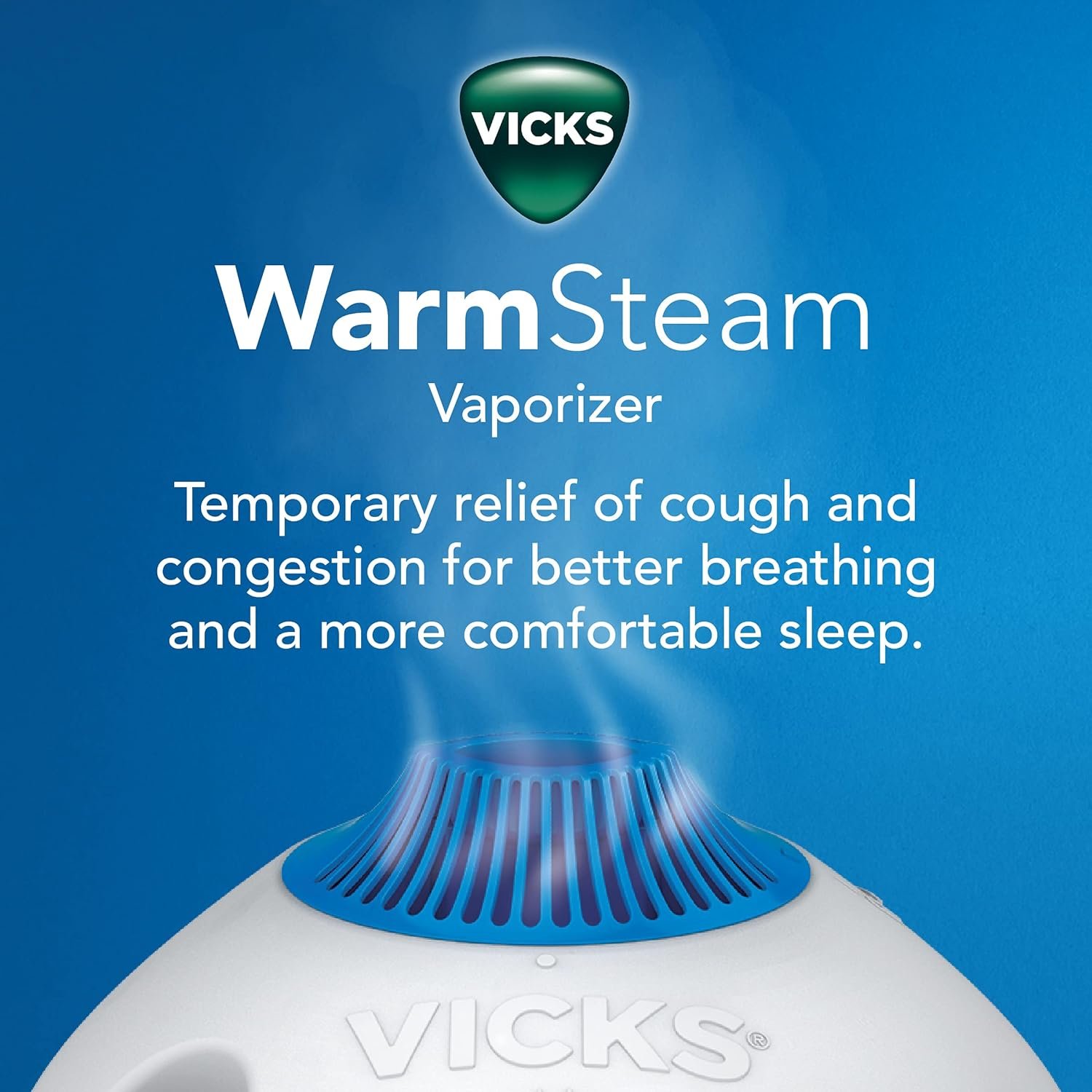 Vicks Warm Steam Vaporizer, Small to Medium Rooms, 1.5 Gallon Tank – Warm Mist Humidifier for Baby and Kids Rooms with Night Light, Works with Vicks VapoPads and VapoSteam